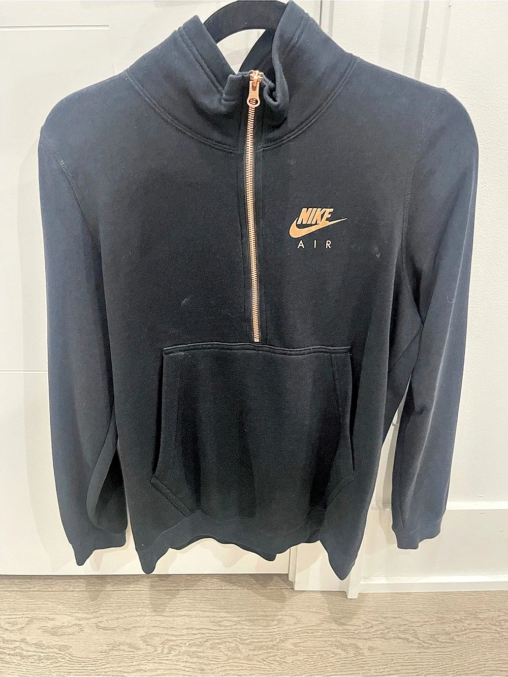 Nike Sportswear Air Half-Zip Fleece Hoodie Black & Rose Gold Medium